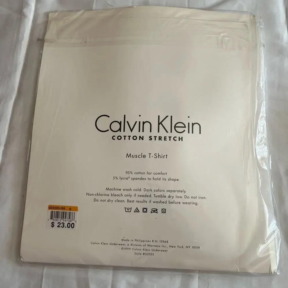 Calvin Klein Shirt 1pc Cotton Stretch Muscle White Sz S NWT